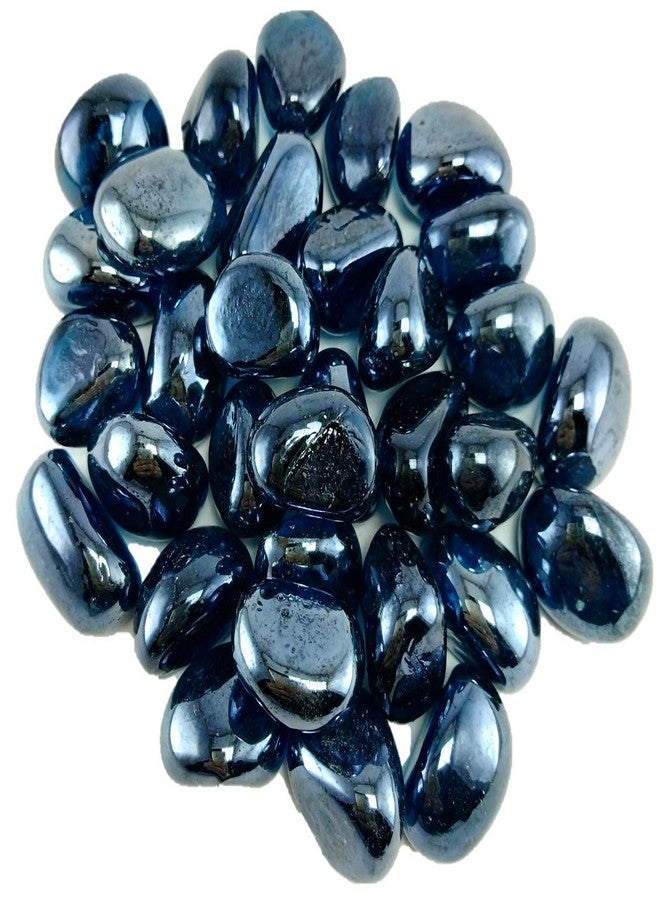 دي أس حصى/أحجار/خرز زجاجي أزرق داكن من نوع كاجو، مناسب لأحواض السمك، والطاولات، والمزهريات، والنوافير، 50 قطعة - Image 2